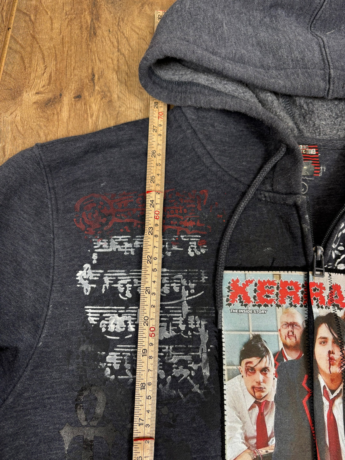 My Chemical Romance upcycled blue zip up hoodie