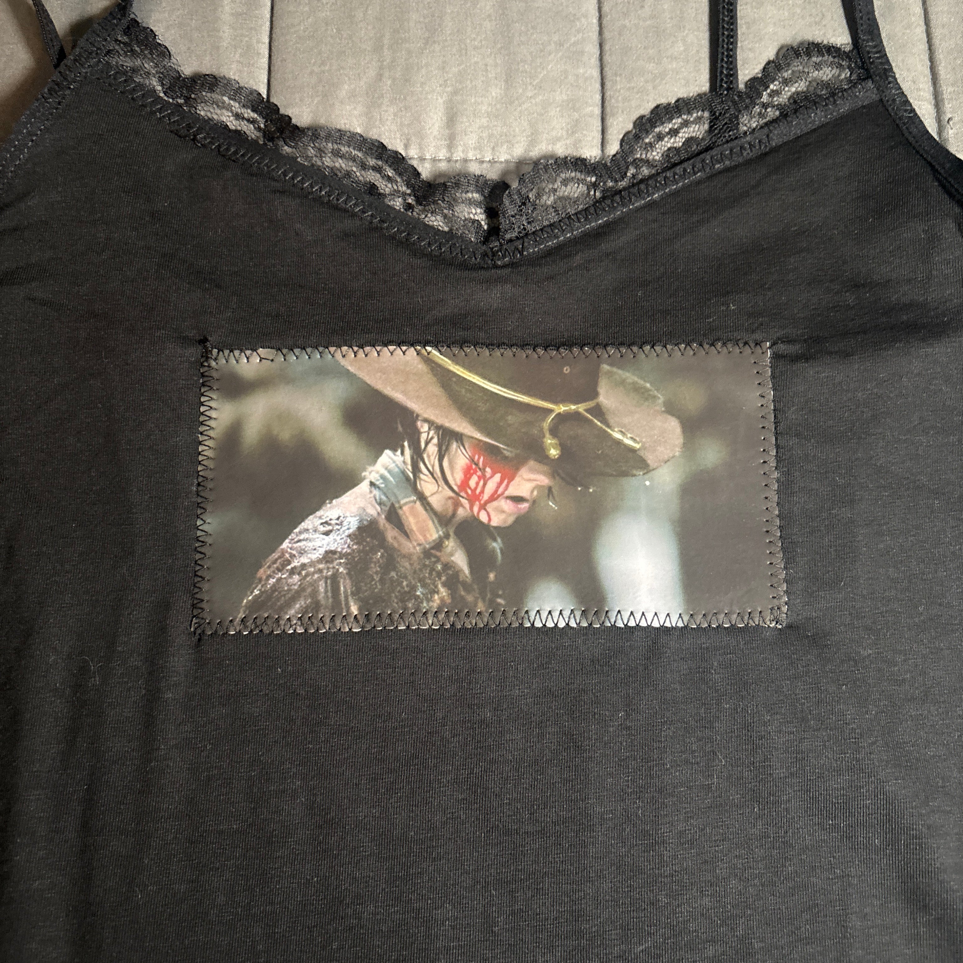 Carl Grimes TWD cami laced tank top