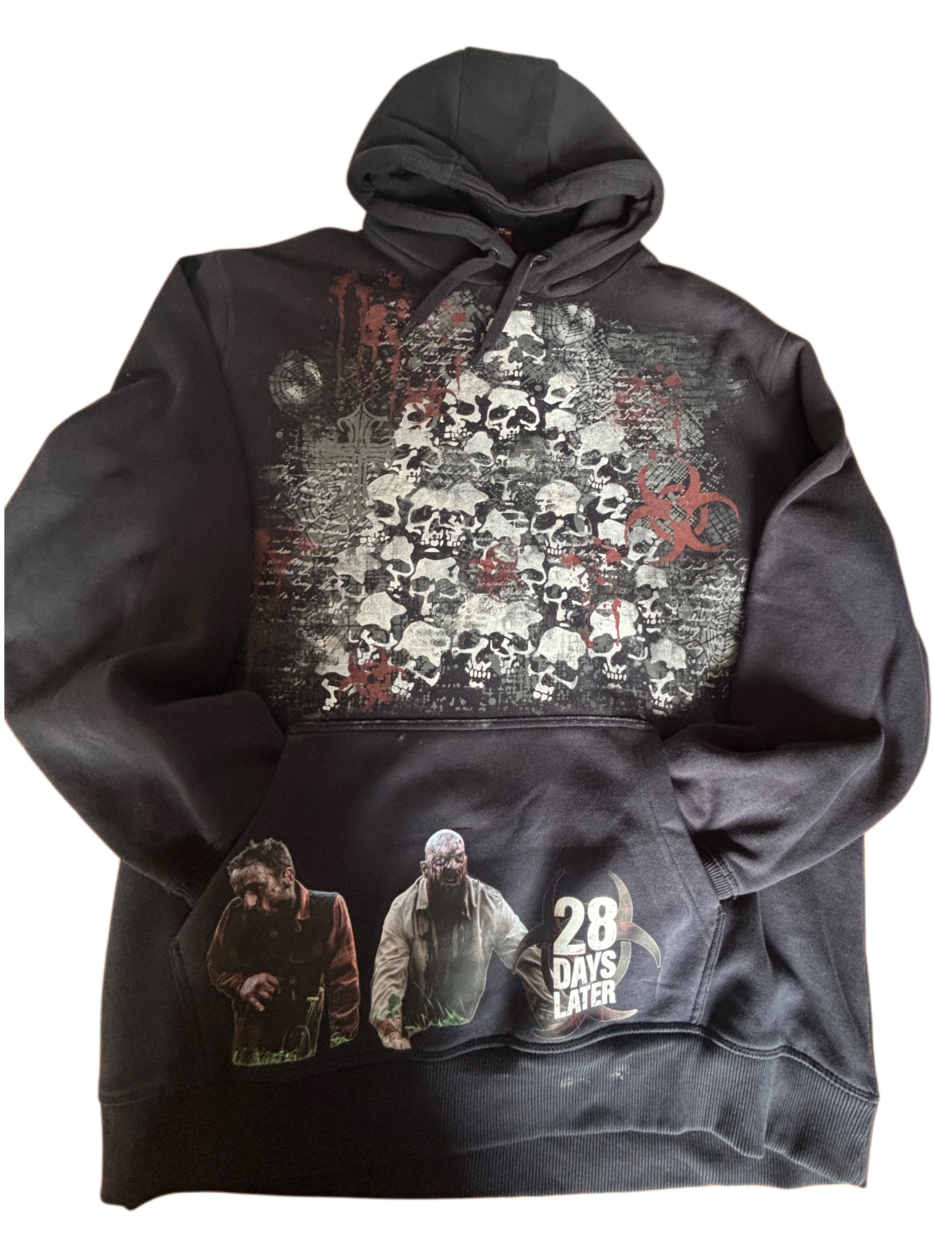 28 days later inspired zombie skull hoodie
