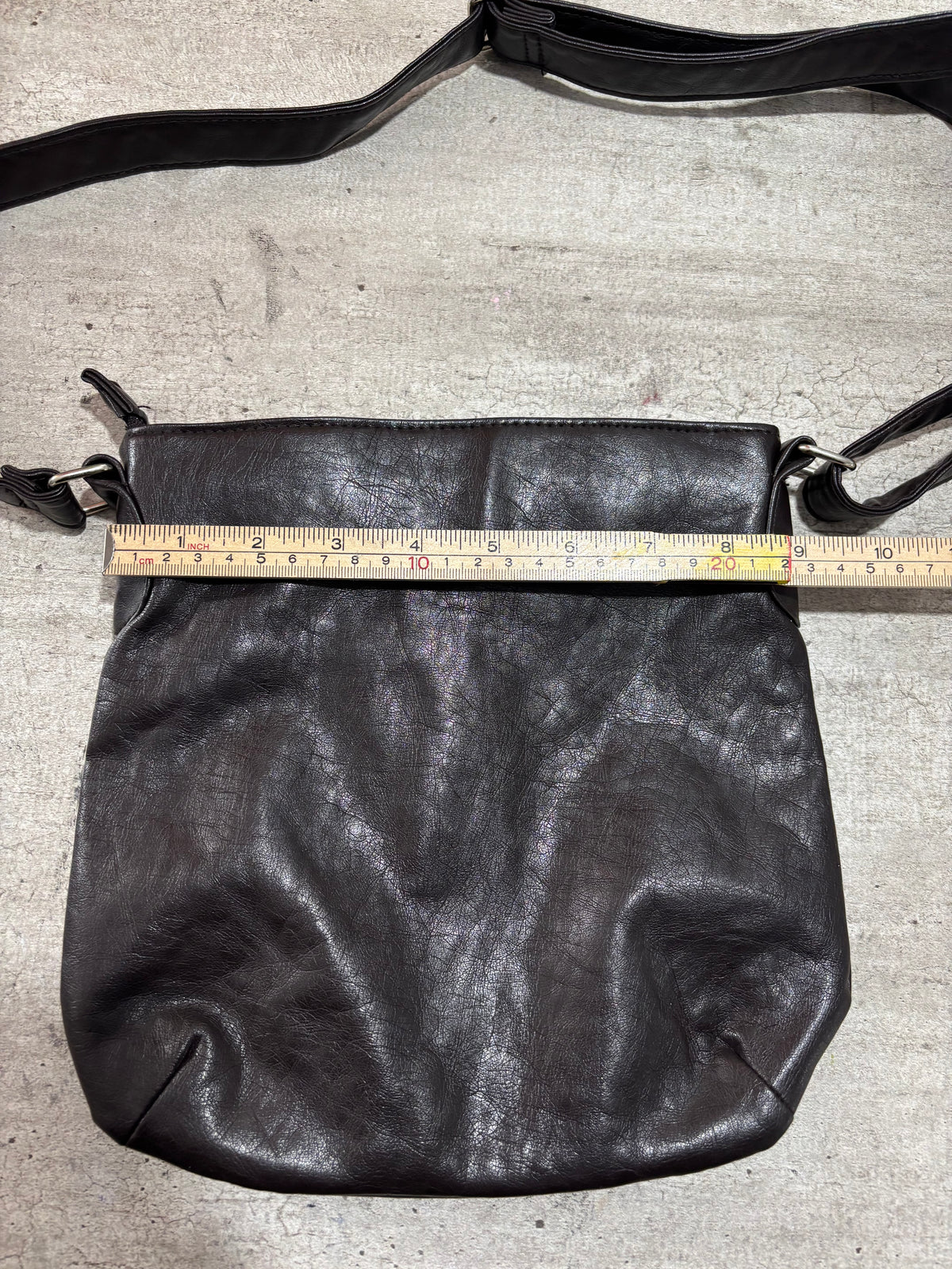 Upcycled Alice In Chains dark brown shoulder bag