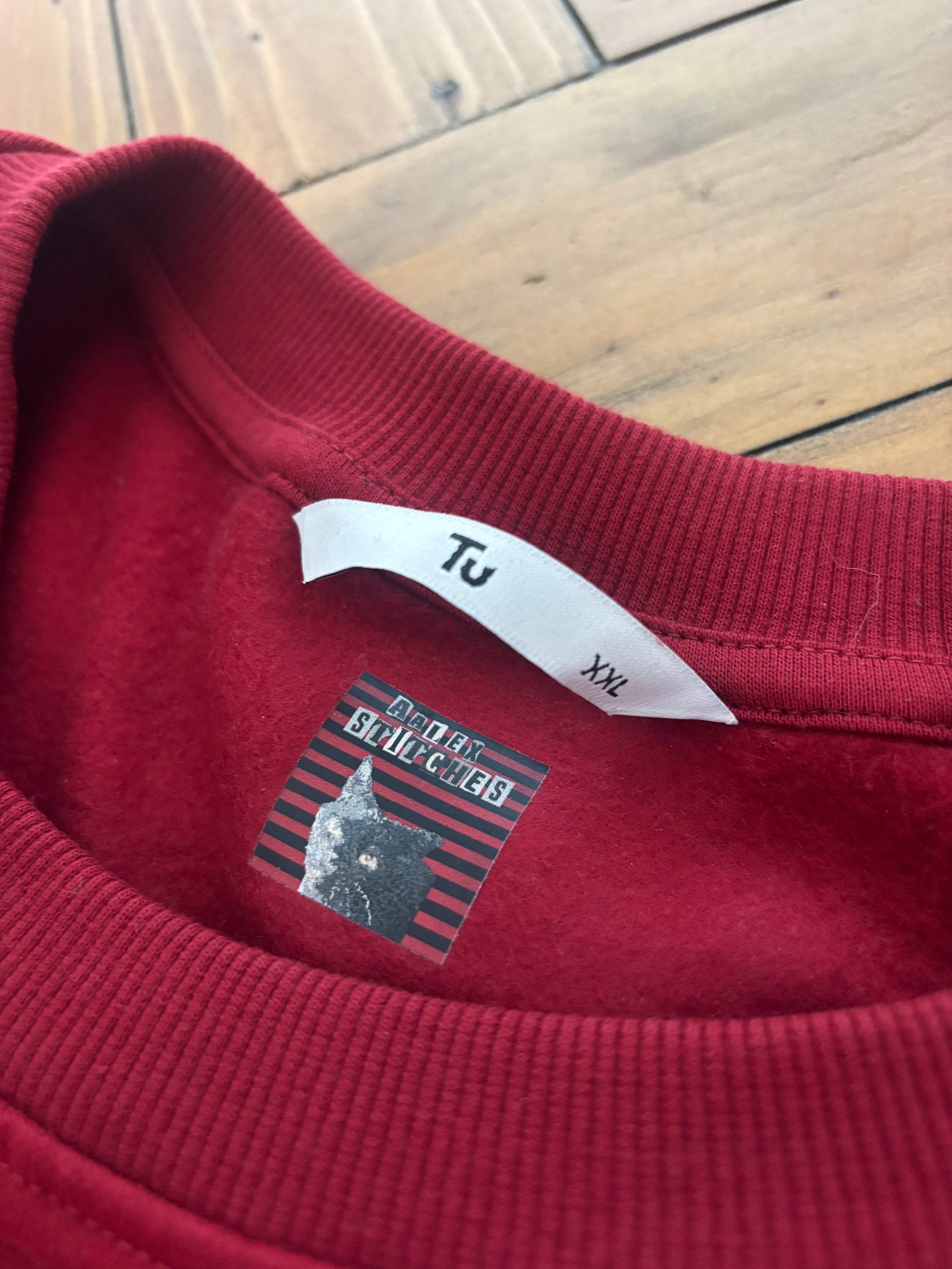 Reworked Junji Ito inspired print red jumper