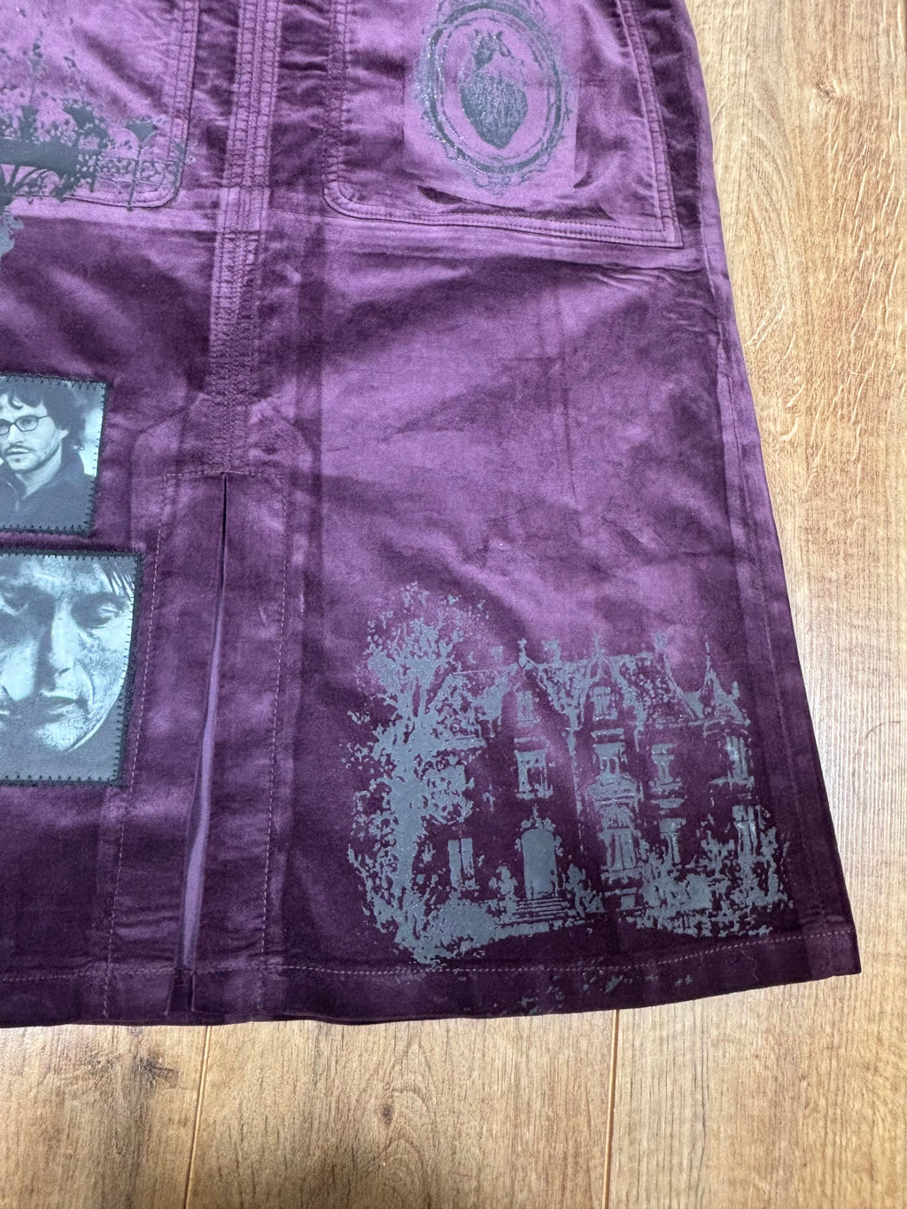 Purple Hannibal Velvet Demin style mid length skirt