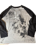 Skater style black and gray printed tshirt skull