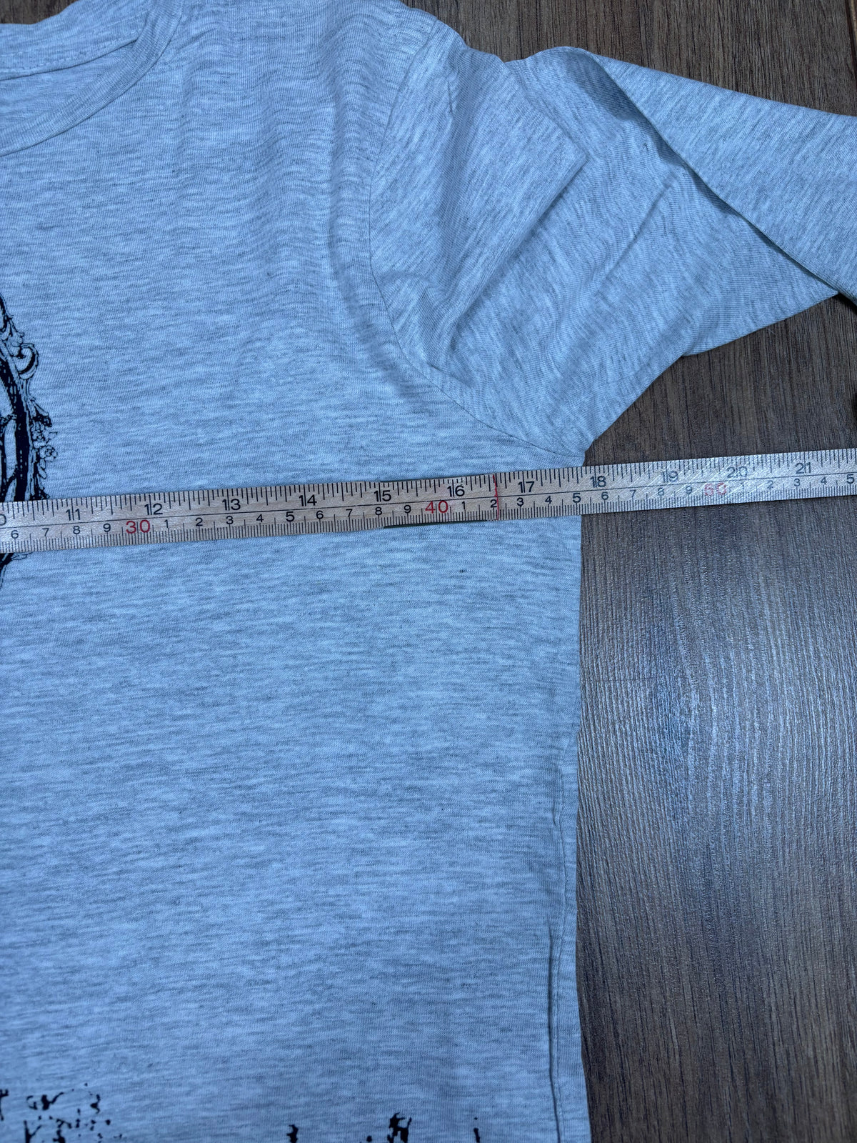 Gray upcycled long sleeve vintage tshirt