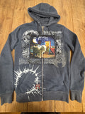 Fall Out Boy upcycled blue alternative zip up jumper