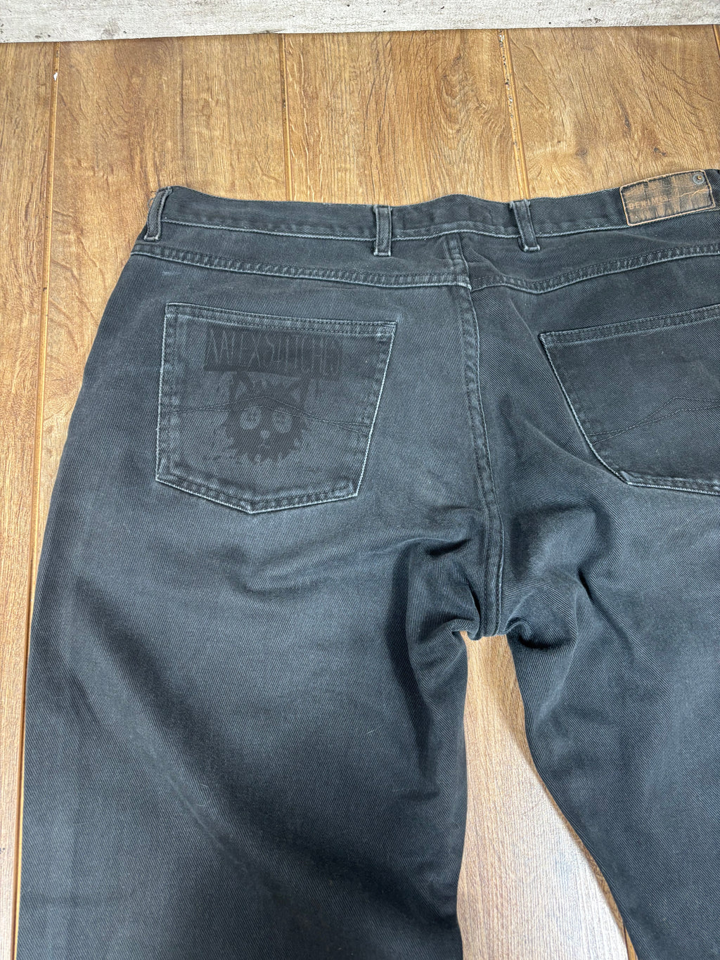 Black Alternative Upcycled Patchwork Demin Baggy Skater Jeans