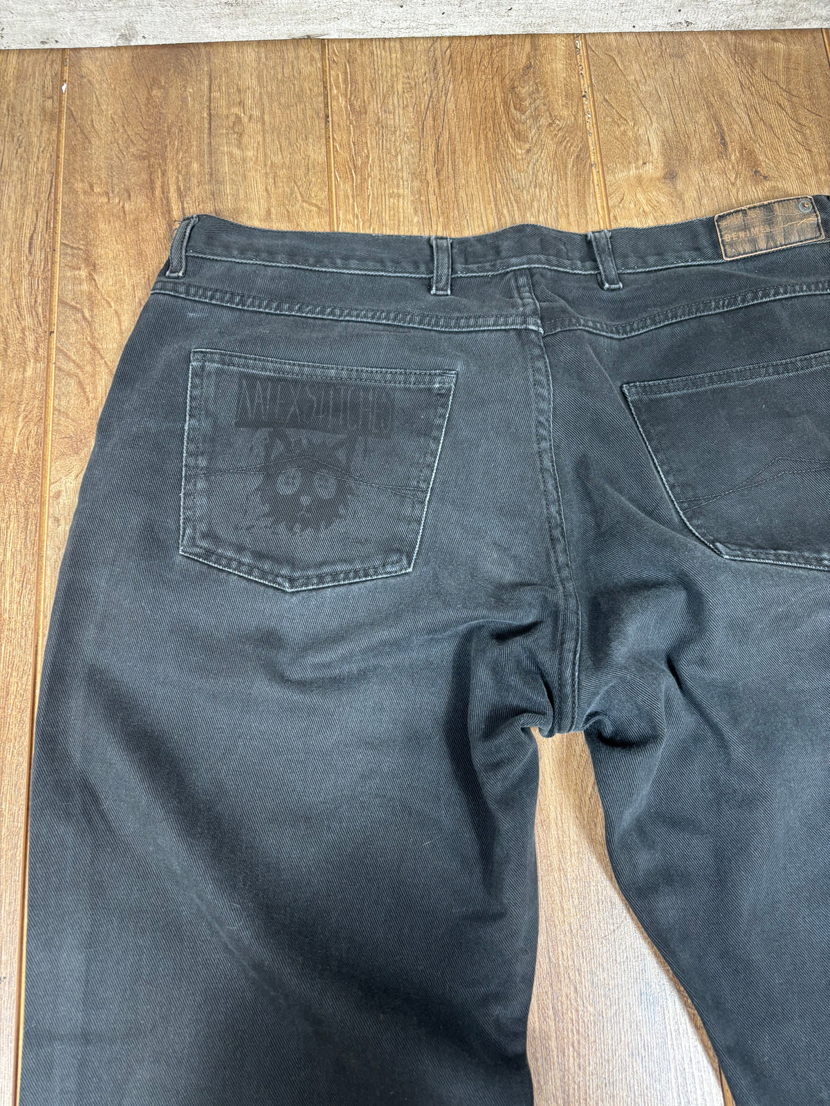 Black Alternative Upcycled Patchwork Demin Baggy Skater Jeans