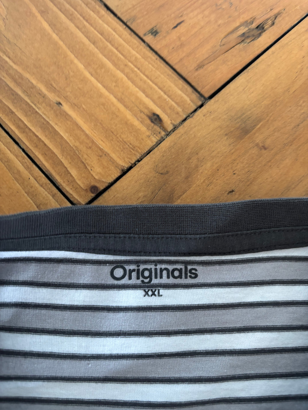 Striped alternative upcycled skull tshirt