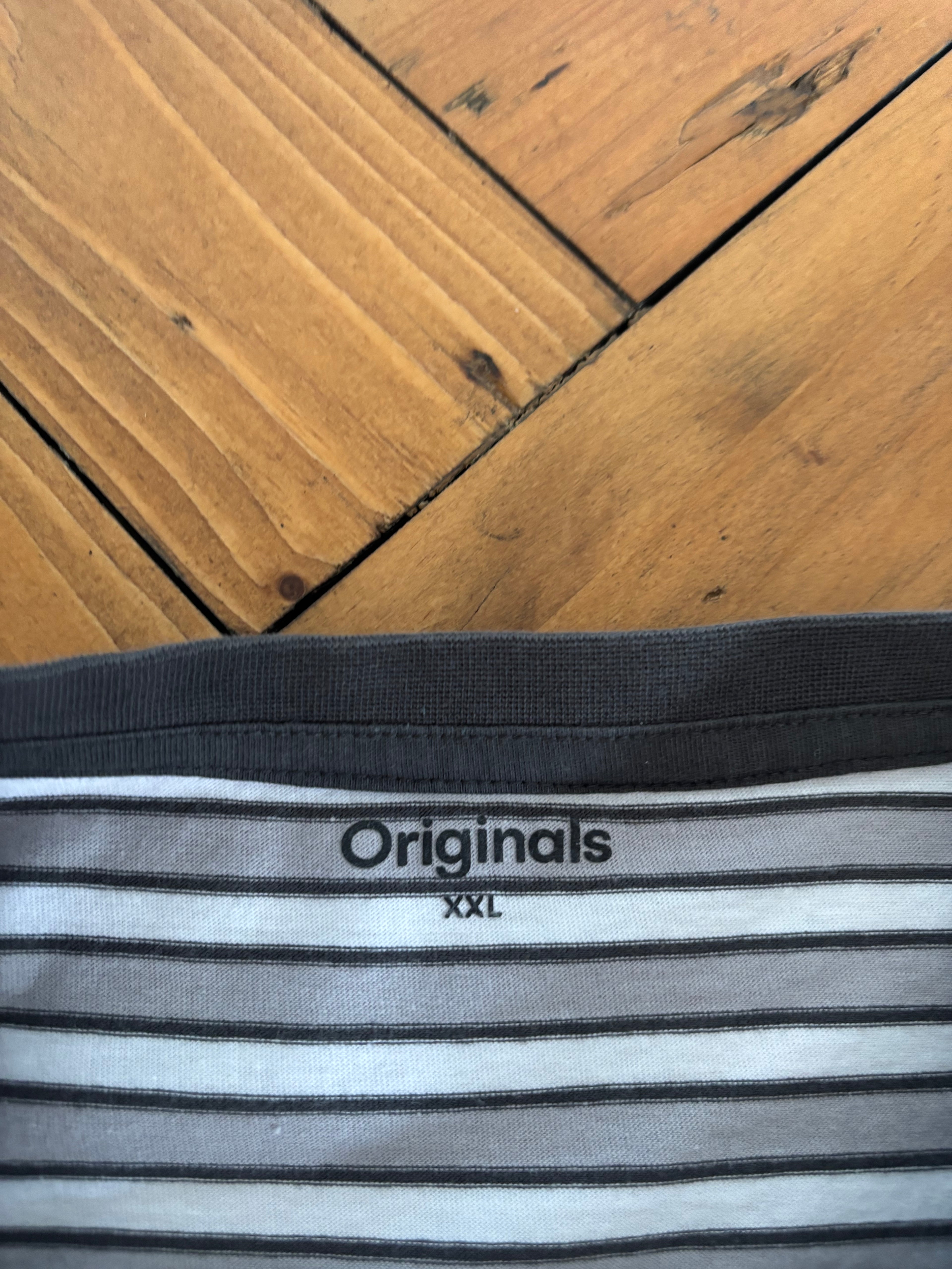 Striped alternative upcycled skull tshirt