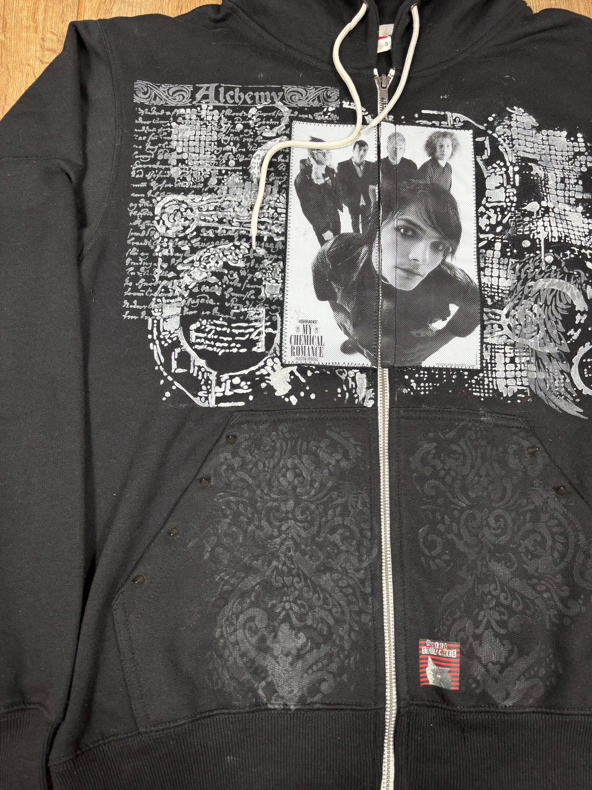 Upcycled my chemical romance zip up jumper