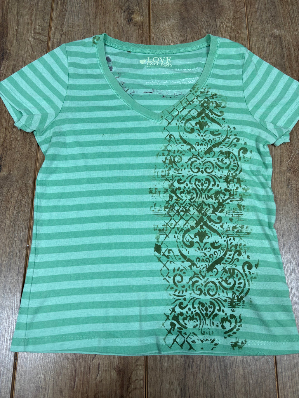 Pretty Odd panic at the disco green striped tshirt