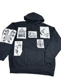 Alternative Black And White Patchwork Hoodie