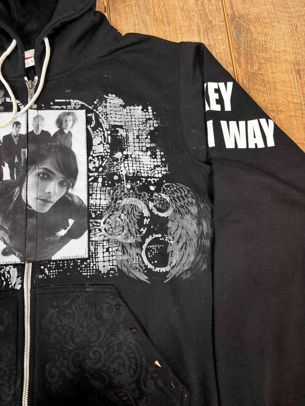 Upcycled my chemical romance zip up jumper
