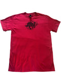 Red Jackalope  Cotton Lino Print Tshirt