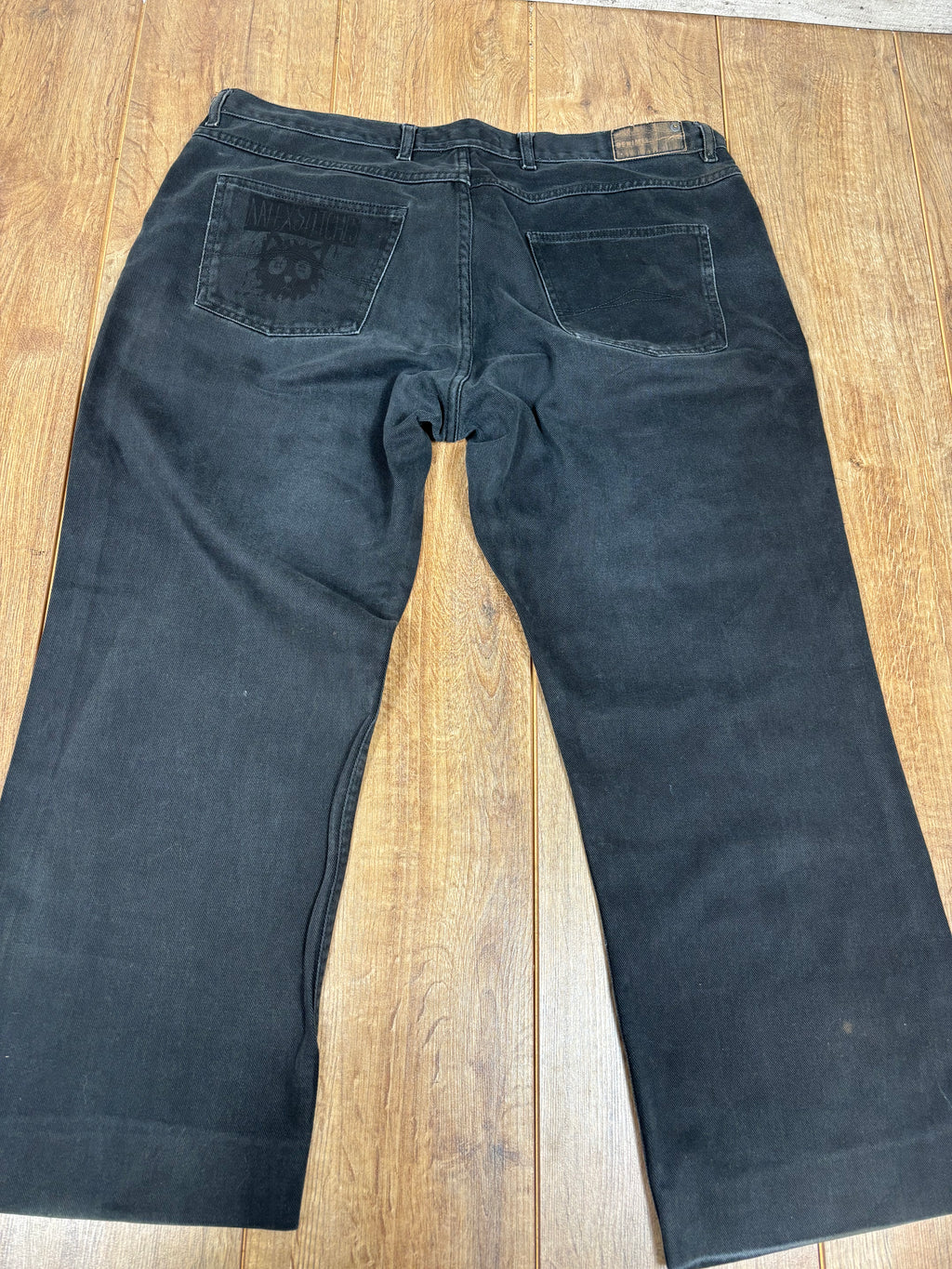 Black Alternative Upcycled Patchwork Demin Baggy Skater Jeans