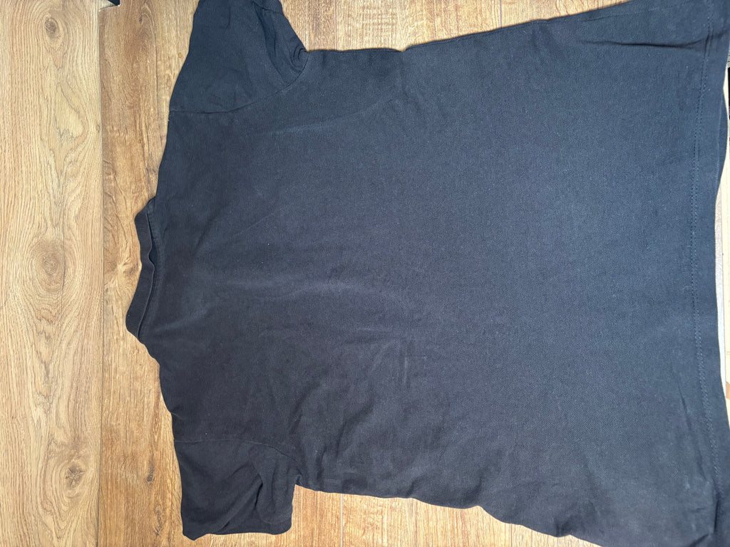 Skater style black and gray printed skull polo