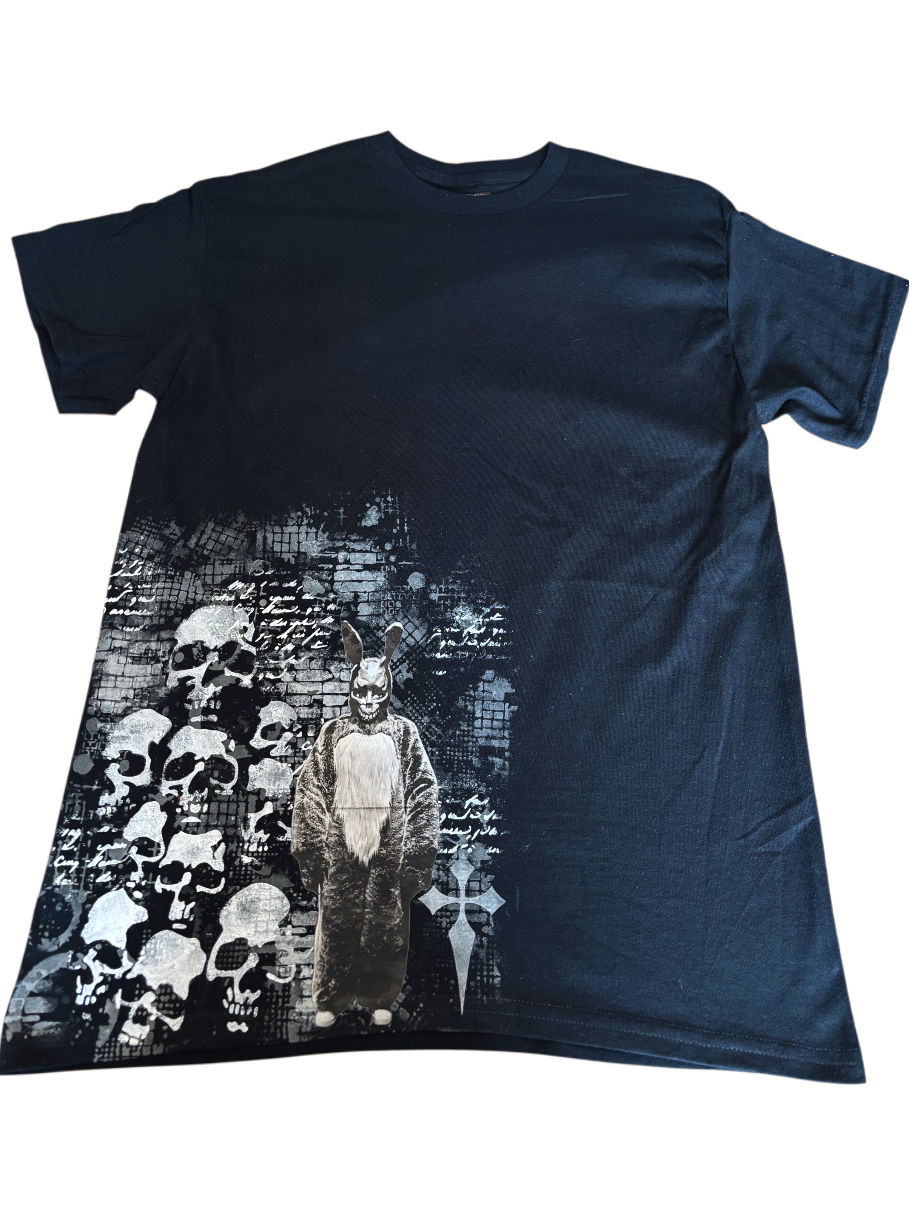 Donnie Darko inspired Frank tshirt with skulls and print