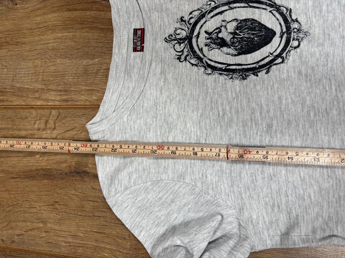 Gray upcycled long sleeve vintage tshirt
