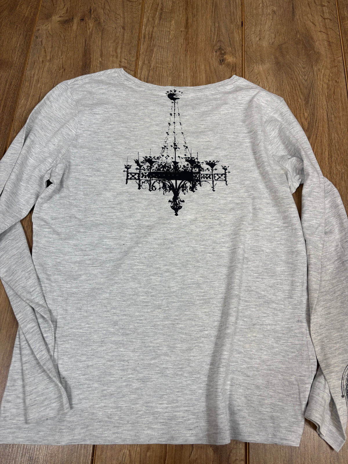 Gray upcycled long sleeve vintage tshirt