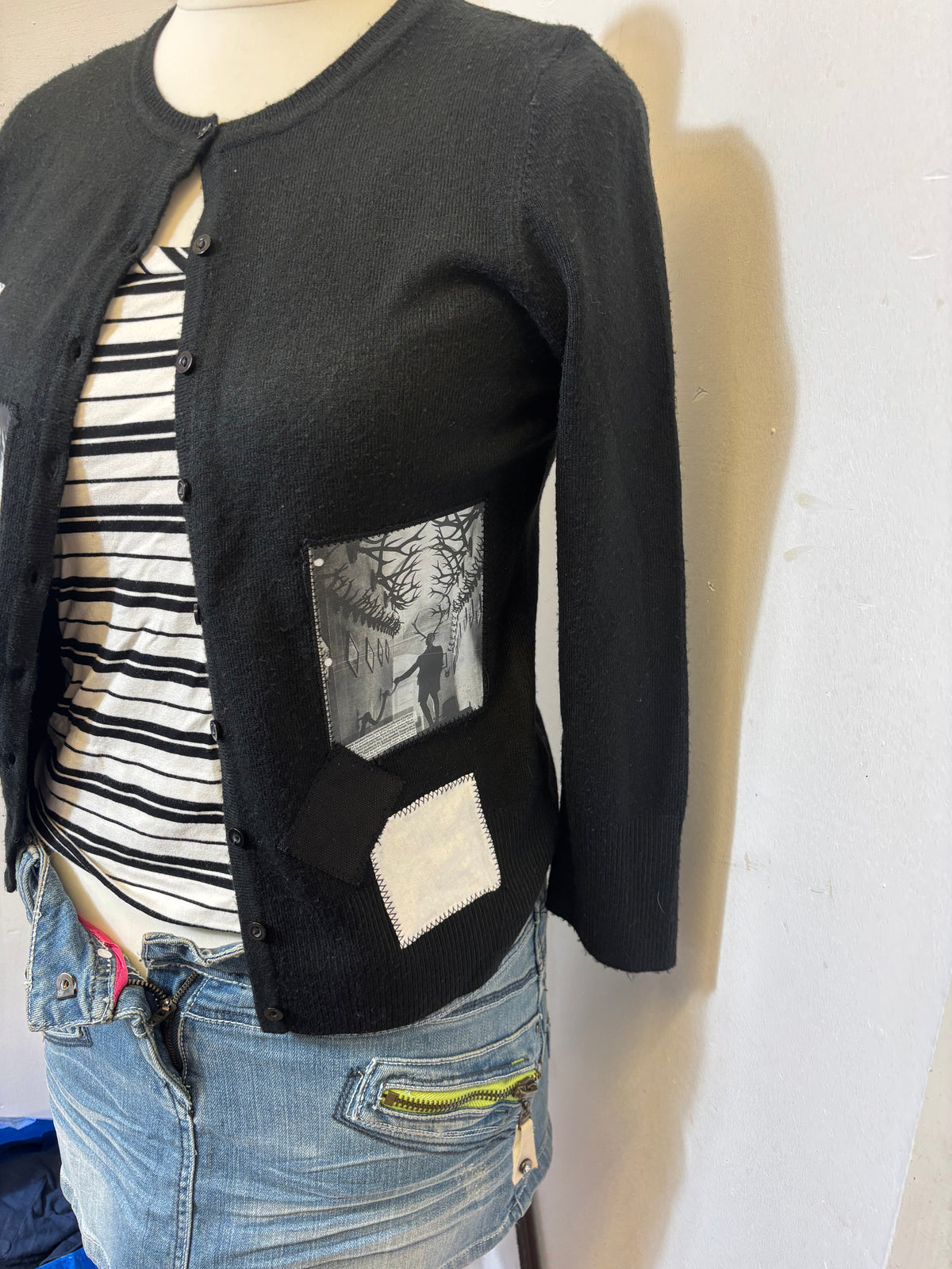 Upcycled Hannibal inspired patchwork cardigan
