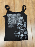 Slenderman black Laced upcycled tank top