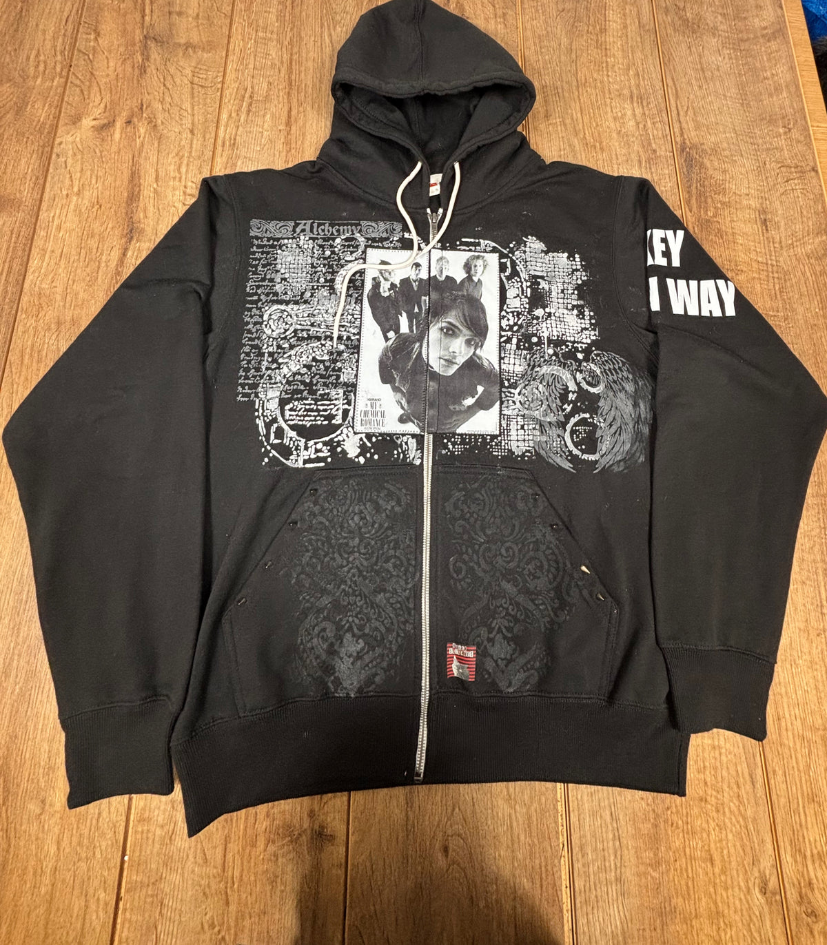 Upcycled my chemical romance zip up jumper