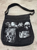 Upcycled creepypasta shoulder side bag print slenderman and Jeff the killer