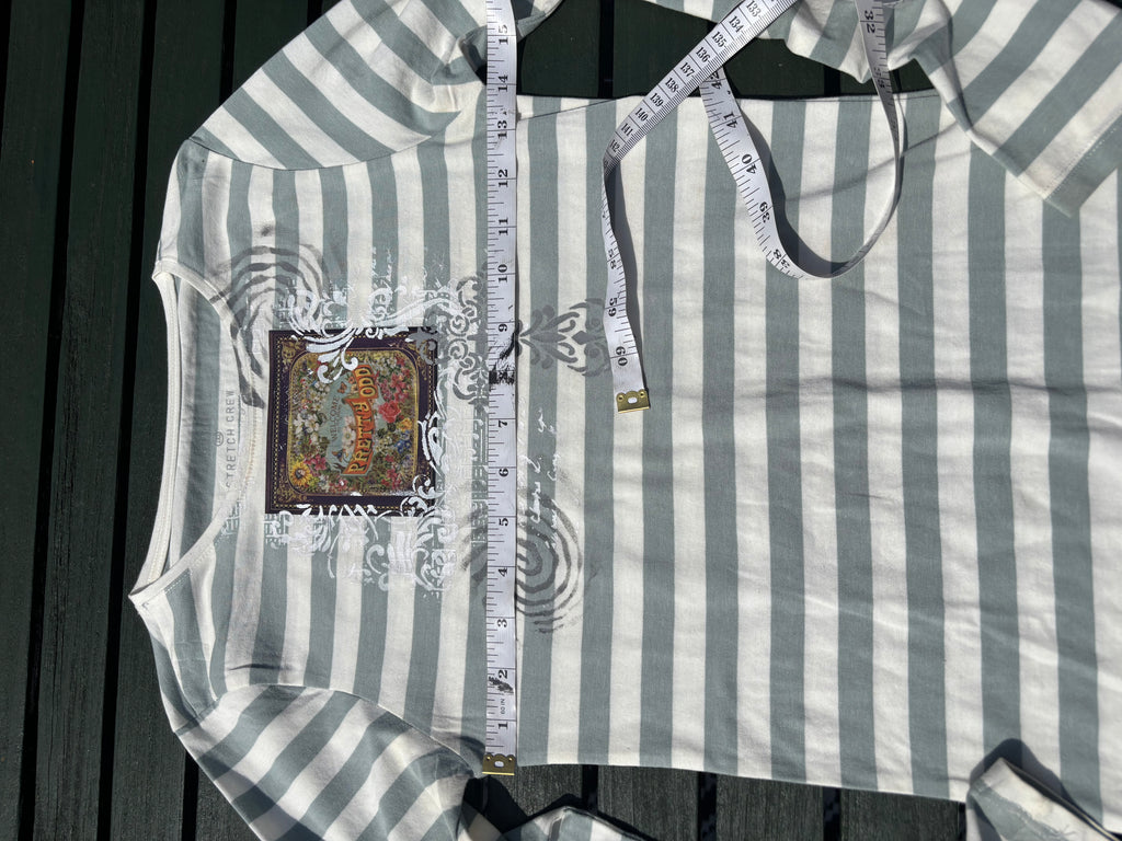 Pretty Odd Panic at the Disco pale teal and white long sleeved