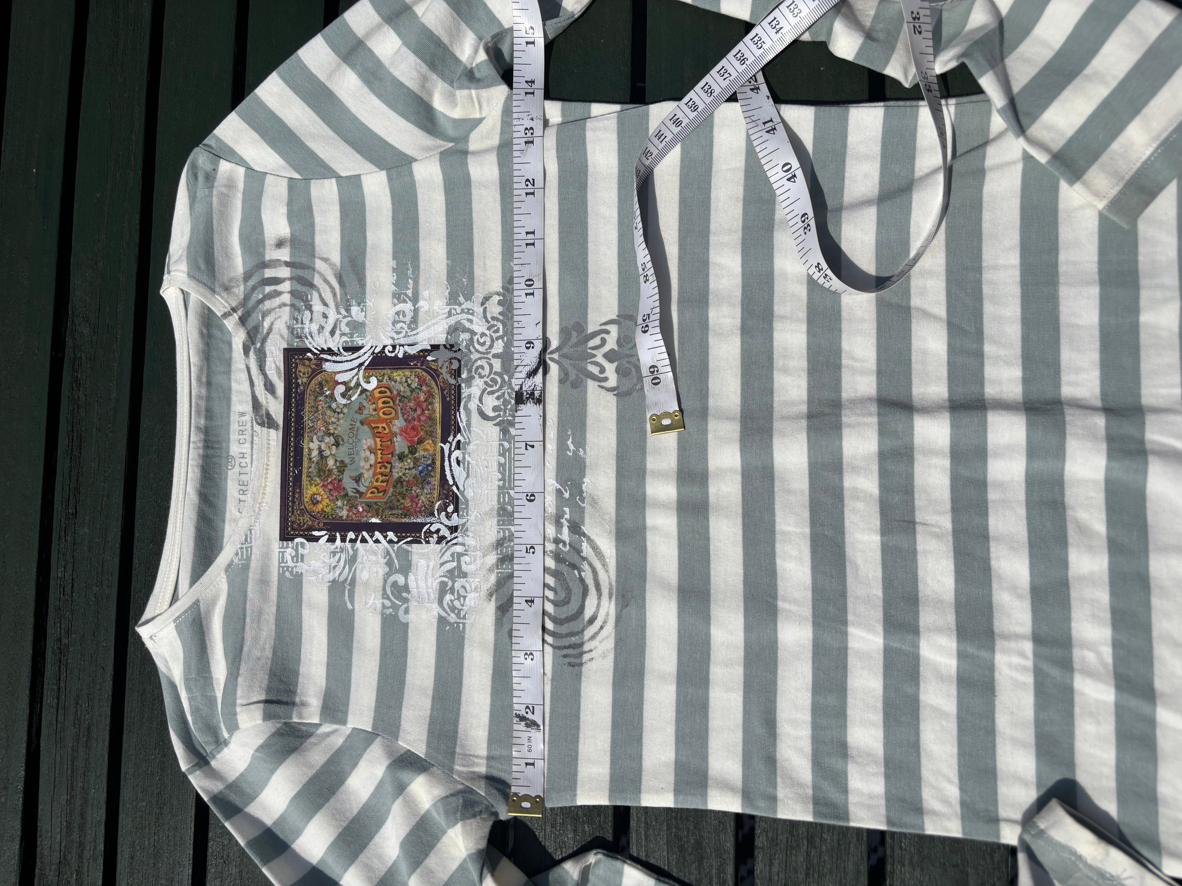 Pretty Odd Panic at the Disco pale teal and white long sleeved