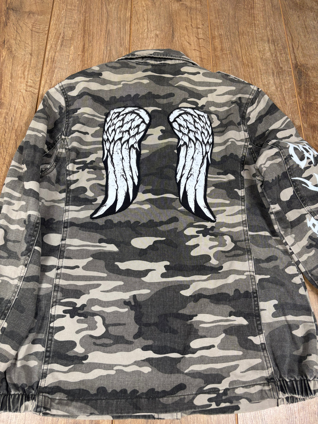 Camo jacket patchwork alternative emo or punk style jacket