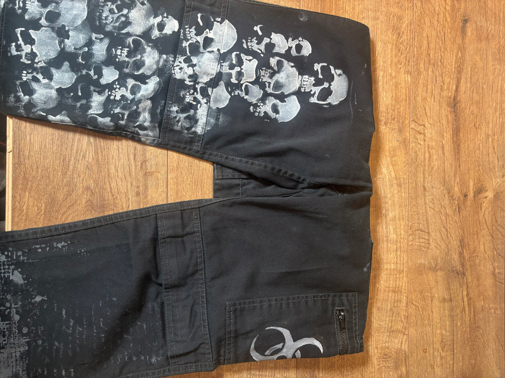Work men style reworked alternative skater cargo pants