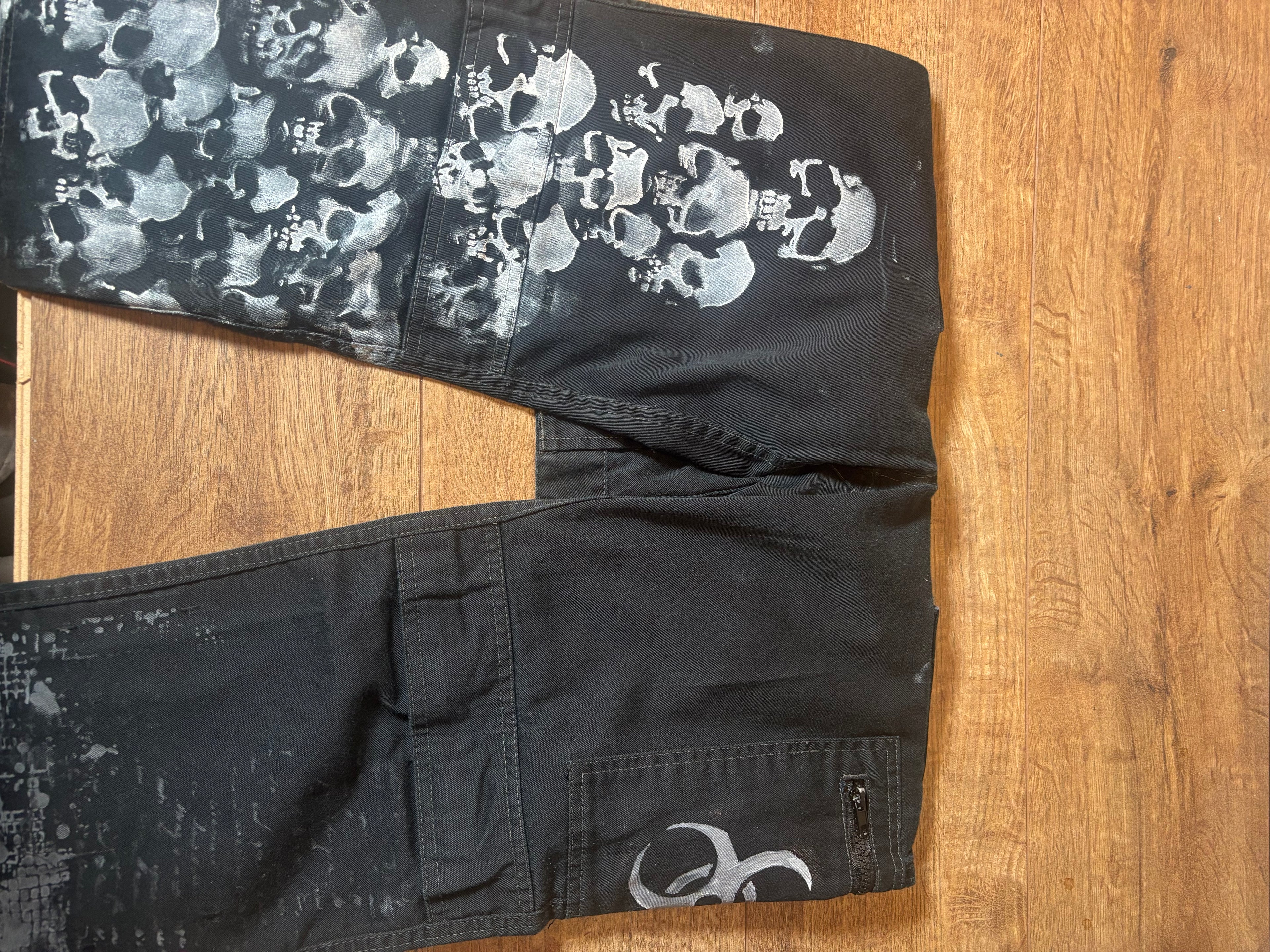 Work men style reworked alternative skater cargo pants