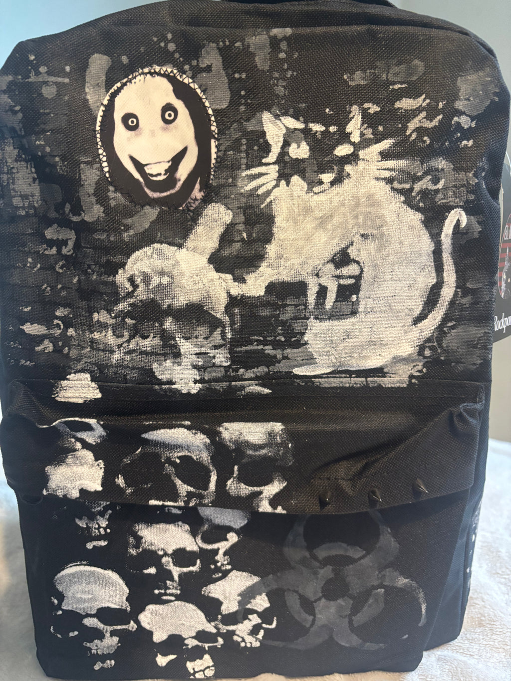 Alternative skull patchwork backpack