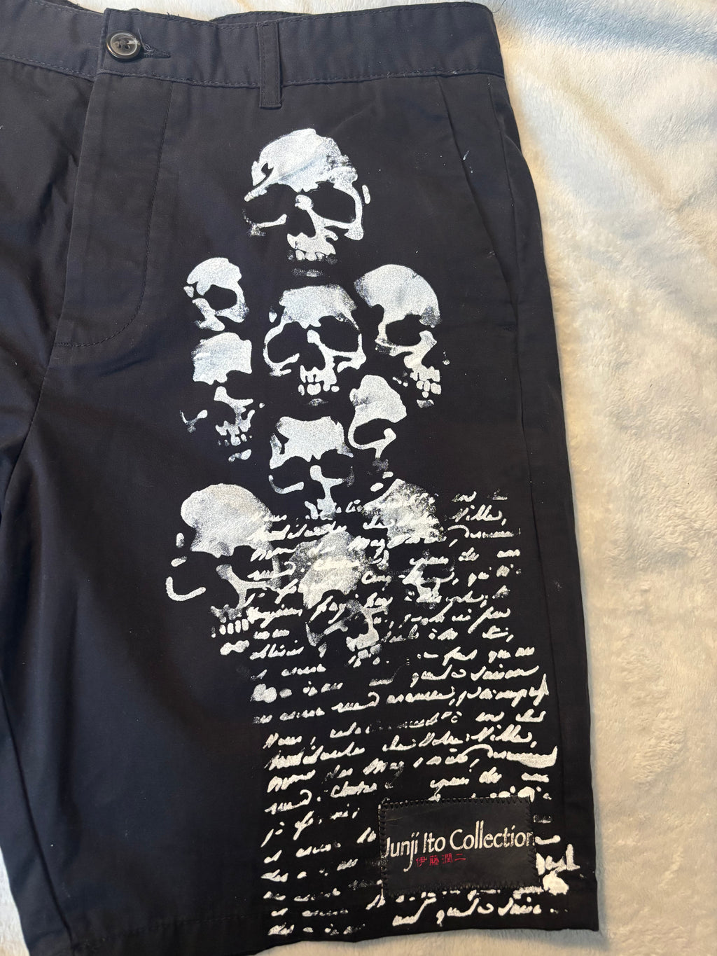 Men’s chino straight alternative skull Junji Ito shorts