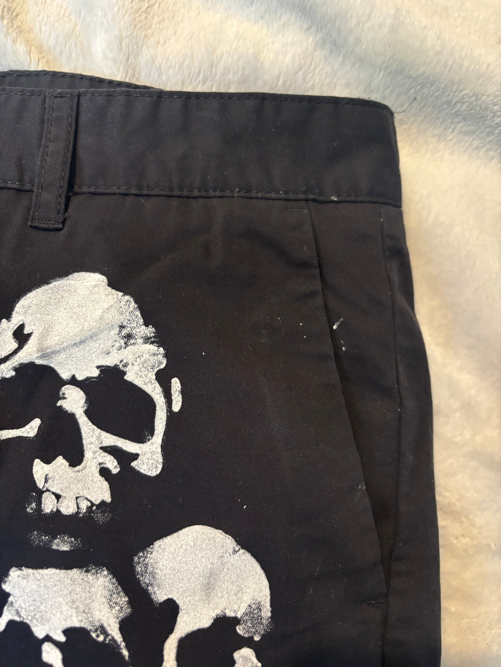 Men’s chino straight alternative skull Junji Ito shorts