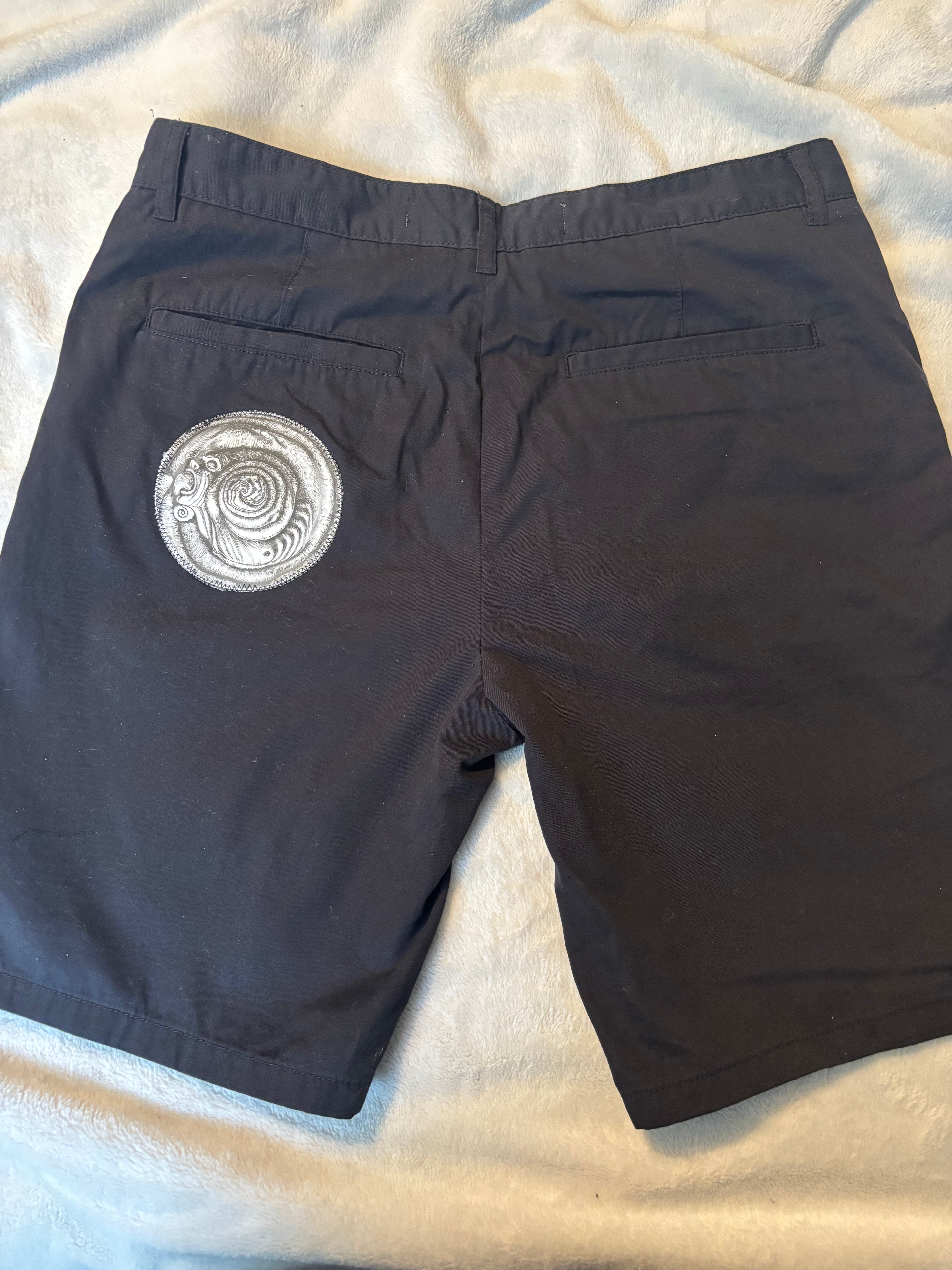 Men’s chino straight alternative skull Junji Ito shorts