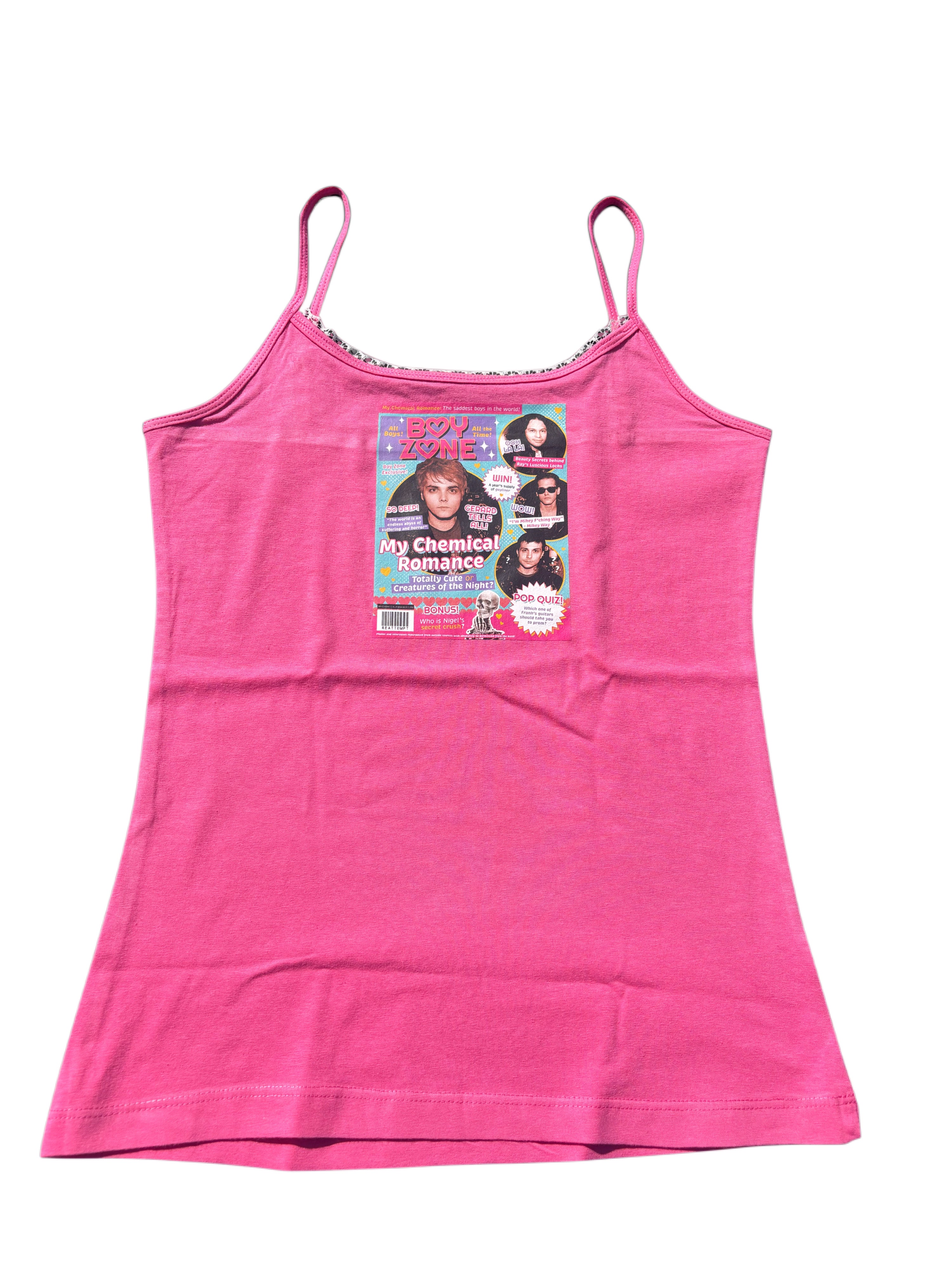 My chemical romance boy zone cami with white lace